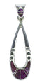 Southwestern Sterling Silver Magenta Turquoise Pendant YX67019